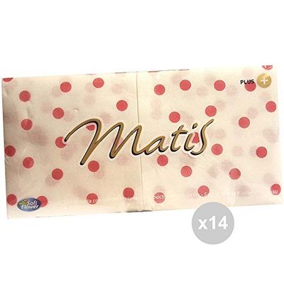 Matis Set di 14 tovaglioli 33 x 33 decorati a pois 2 VELI x100 accessorio per la tavola, multicolore, unico