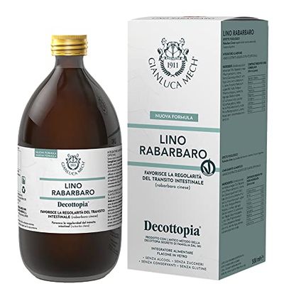 Gianluca Mech – Décoction d'herbes de lin et de rhubarbe avec fonction régulatrice de l'intestin, Nature Fashion, Complément Alimentaire - 500ml