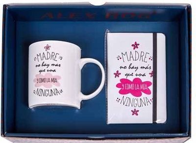 DONREGALOWEB Pack cadeau tasse et carnet (Madre no hay más que una)