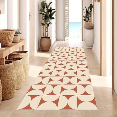 Viniliko Alfombra, Vinilo Libre de ftalatos de 2,8 mm de Espesor, Terracota, 50x140 cm