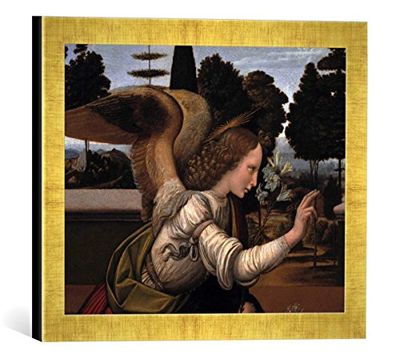 Ingelijste foto van Leonardo da Vinci "De Verkoop", kunstdruk in hoogwaardige handgemaakte fotolijst, 40x30 cm, goud raya