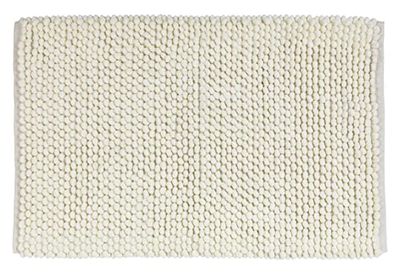 WENKO Tapis de bain Urdu Ecru, tapis de bain avec effet mélange moderne, tapis de bain de qualité lourde, non-pelucheux, reprise d'humidité élevée, séchage rapide, lavable, antidérapant, 60x90 cm