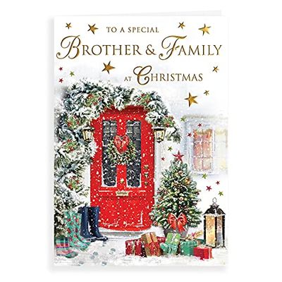 Regal Publishing - Tarjeta de Navidad tradicional para hermano y familia, 22,8 x 15,2 cm