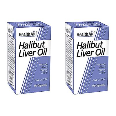 HealthAid Halibut Liver Oil - 90 Capsules (Pack of 2)
