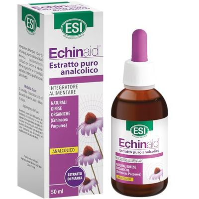 ESI - Echinaid Estratto Puro Analcolico, Integratore Alimentare di Echinacea, Favorisce le Difese Immunitarie Contro i Malanni Tipici della Stagione Invernale, Senza Glutine e Vegan, 50 ml