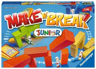 Ravensburger - Make 'n' Break Junior jogos divertidos para crianças, cor amarela (22009), 1 unidade (embalagem de 1)