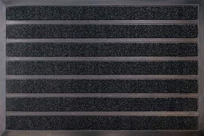ID MAT 609020 Combi Brush voetmat, rubber/polypropyleenvezel, 90 x 60 x 0,94 cm, bruin, 60 x 90 cm