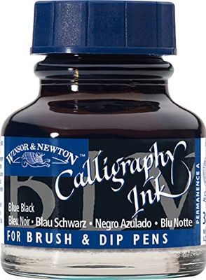 Winsor & Newton Calligraphy 1111034 - Bottiglia di inchiostro da 30 ml, colore: Blu e Nero