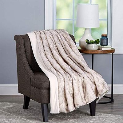 Bedford Home Couverture en Fausse Fourrure. NA Blanc nacré