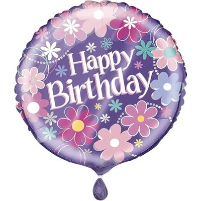 Folie-verjaardagsballon - 45 cm - verjaardagsbloemenfeest