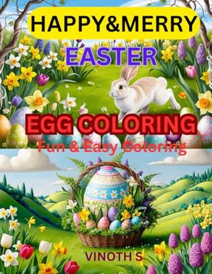 HAPPY & MERRY EASTER EGG COLORING: Fun & Easy Coloring
