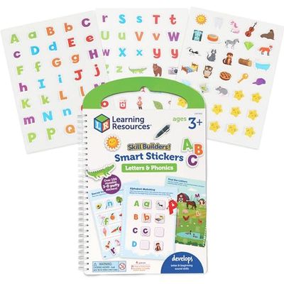 Learning Resources Pegatinas Educativas, Libro de Actividades con 100+ Pegatinas Reutilizables y 25 Actividades para Desarrollar Habilidades de Lectura, Regalo Niño y Niña 3 4 5 Años