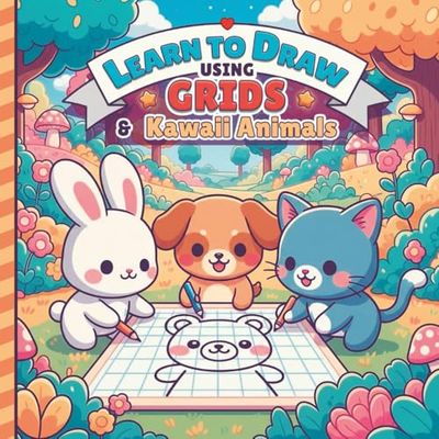 Learn to Draw using Grids & Kawaii Animals: Drawing Technique Book for Ages 6+