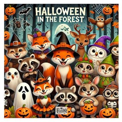 Halloween in the Forest: Coloring Book for Kids