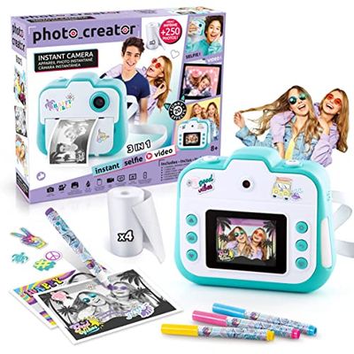 CANAL TOYS- CLK 001 Fotocamera a Stampa istantanea Photo Creator, Selfie e Video, Colore Azzurro