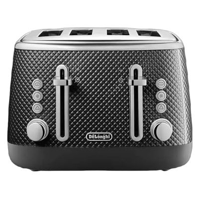 Delonghi CTL4003.BK Luminosa Four Slot Toaster - Twill Black, 700060043