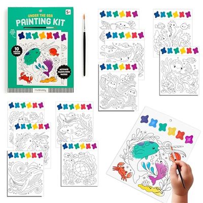 Mudpuppy Under The Sea – Painting Kit with Illustrations of Fun Ocean Designs for Children Ages 5 and Up