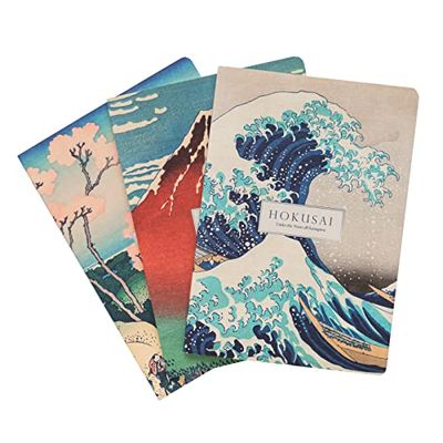 Set 3 notitieboek Hokusai - A5 notitieboekjes - Notebooks Met Gelijnde Pagina'S - Diary notitieboek