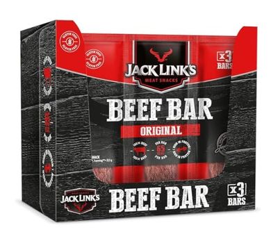Jack Link's Protein Bar Beef Original, Pack of 30 x 22.5 g, low carb protein bar, protein bar, energy bar, snack for on the go and in the gym, fitness, high protein snack