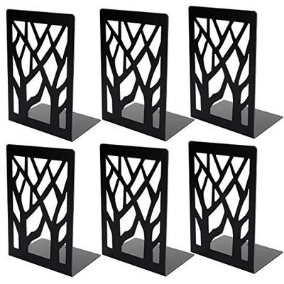 AHUNTTER – Lot de 3 Paires de Serre-Livres en métal au Design Unique et Robuste pour étagères, Bureau et école, classeur de Livres, séparateurs, Bureau, Cadeau (175 x 120 x 90 mm)