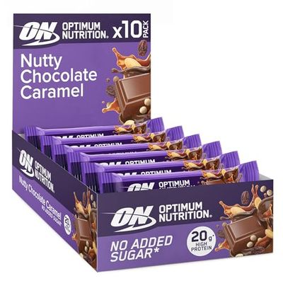 Optimum Nutrition Nutty Chocolate Caramel Protein Bar, 10 x 70 g