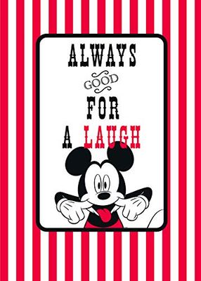 Disney väggmålning från Komar | Musse Mouse Laugh | Barnrum, dekoration, konsttryck | Storlek 50 x 70 cm (bredd x höjd) | utan ram | WB039-50x70