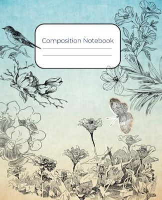 Composition Notebook: College Ruled Notebook with Vintage Illustration 7.5" x 9.25", 110 pages