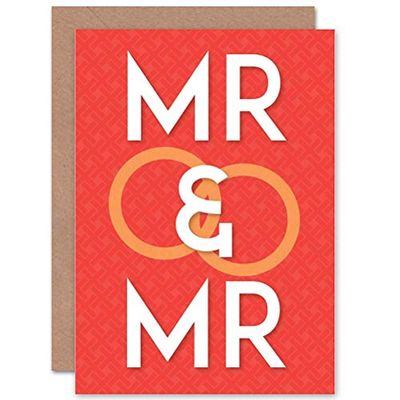Wee Blue Coo WEDDING MARRIAGE MR MR SAME SEX GAY GREETINGS GIFT CARD