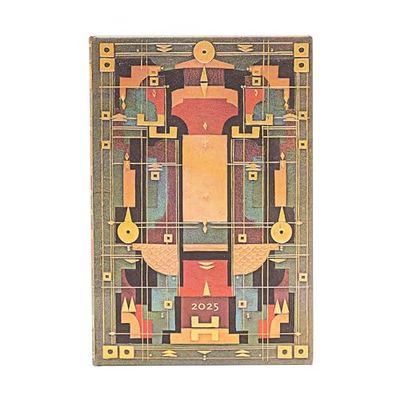 Lion’s Den (Sybil Pye Bindings) Mini 12-Month Verso Hardback Dayplanner 2025 (Elastic Band Closure)