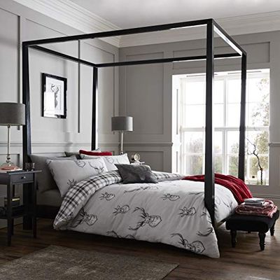 Catherine Lansfield Stags Grey Bed Linen 220 x 240 + 2 (80 x 80)