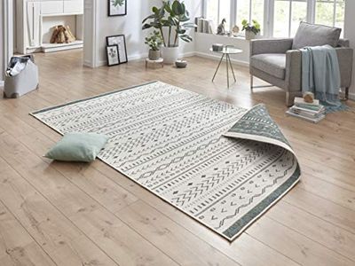 bougari Kuba Tapis réversible pour l'intérieur et l'extérieur, Crème Verte., 80x150 cm
