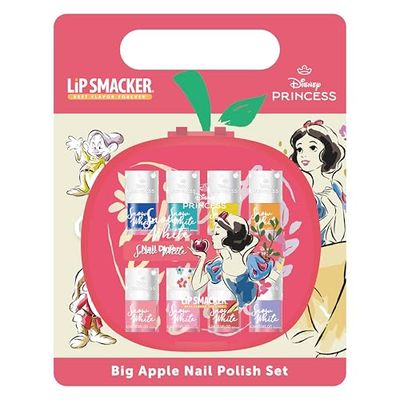 Lip Smacker Snow White Big Apple 9-Piece Nail Polish Set with Electric Nail Dryer, Disney Princess Gifts for Kids