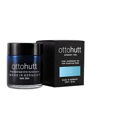 Otto Hutt Barilotto di inchiostro di colore celeste, disponibile in eleganti barattoli di design da 30 ml, profumo di gigli, dimensioni: 4,7 x 4 cm, 949119