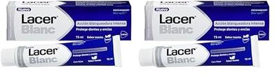 LACERBLANC - Plus 75ml, Pasta Dentífrica Sabor Menta, Acción Blanqueadora, Elimina Manchas Dentales, Previene la Placa el Sarro y la Sensibilidad Dental, Protección de Encías (Paquete de 2)