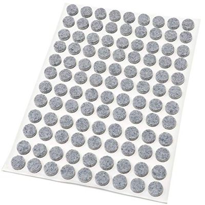 Adsamm® / 108 x feltrini autoadesivi/Grigio/ø 10 mm/Rotondo/piedini per mobili in feltro da 3.5 mm di spessore/pad protettivi per arredi