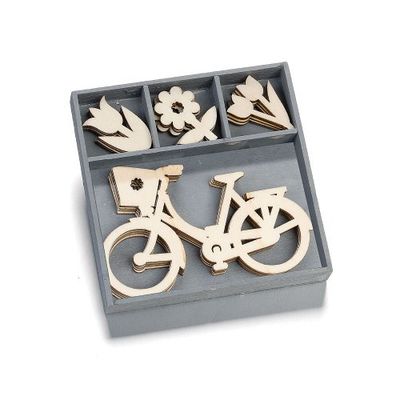 cArt-Us – Perforadora (10,5 x 10,5 cm Caja de Madera con Happy Sunshine Adornos, Natural