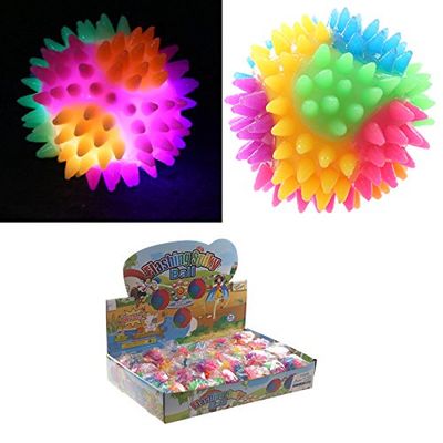 Brightium Balla - Boule à Sauter 3D de 5,5 cm avec lumière, Design Pointu, idéale pour Jeux et activités de Plein air.