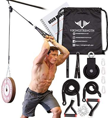 Vikingstrength Sistema de polea, polea de cable, máquina de equipo de gimnasio para el hogar para tríceps Pull Abown, bíceps Curl, espalda, antebrazo y LAT Pulldown Garage Gym, equipo de gimnasio