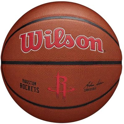 Wilson NBA Team Composite BSKT, Basketball Unisex-Adult, Marrone (Houston Rockets), Misura 7