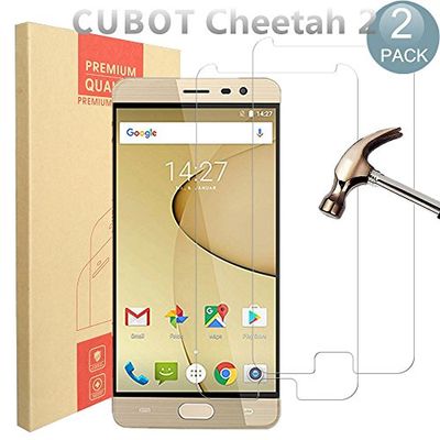 [2 Pack] CUBOT Cheetah 2 Screen Protector, PULEN Premium Quality Tempered Glass Protective Film 0.33mm Anti-Bubble Shield Clear Scratch Resist Bubble-free Anti-Fingerprint for CUBOT Cheetah 2