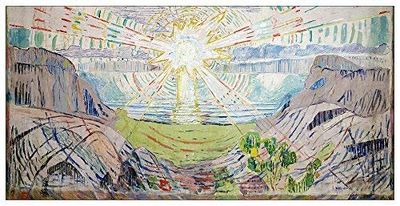 ArtPlaza Munch Edvard – The Sun, dekorativ panel, trä, flerfärgad, 100 x 1,8 x 50 cm