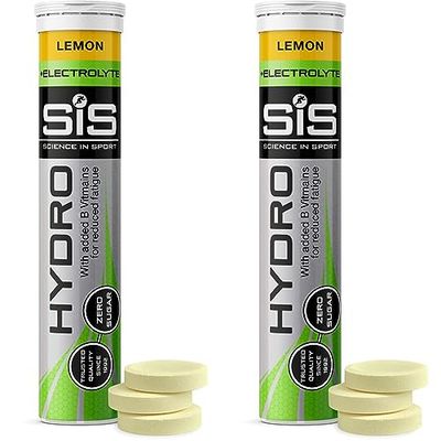 Science In Sport Hydro Hydration Tablets, Gluten-Free, Zero Sugar, Lemon Flavour Plus Electrolytes, 40 Effervescent Tablets (20 x 2 Bottles)