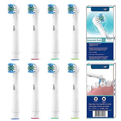 YanBan 8 Pezzi Spazzolino di Ricambio per Oral B, Testine di Ricambio Compatibili con Braun Vitality 3D Spazzolino Elettrico Ricaricabile