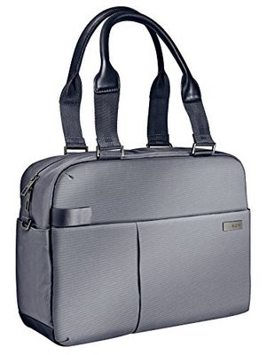 Leitz 60180084, Bolso para ordenador portátil de 13,3" Smart Traveller, Poliéster/Piel, Plata, Complete, 60180084