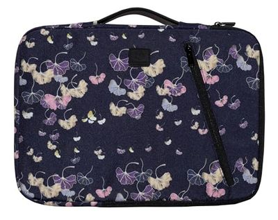 Exacompta - Réf. 17315E - 1 Housse ordinateur compatible avec PC de 15-16 pouces - poignée rétractable - petite poche à l'avant - fermeture zippée sur 2 côtés - en tissu recyclé - Gingko