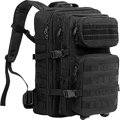 ProCase Militaire Tactische Rugzak, 40L Grote Capaciteit 3-Daags Assault Pack Bug Out Bag Go Bag Rugzakken voor Jagen, Trekking en Kamperen en Andere Buitenactiviteiten -Zwart