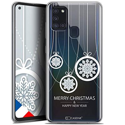 Caseink Cover per Samsung Galaxy A21S (6.5), in gel, motivo HD, stampata in Francia, collezione natalizia, design con palloncini, morbida, ultra sottile, per Samsung Galaxy A21S