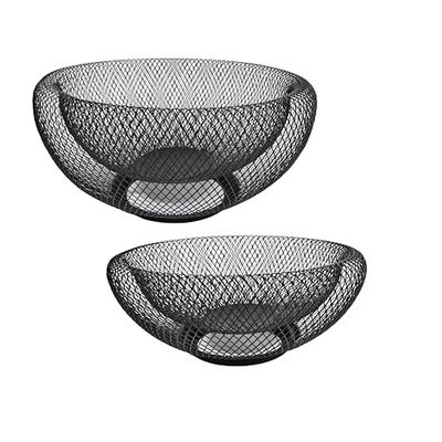 FORNOR 13924 zwarte metalen mand, diameter 25 en 30 cm