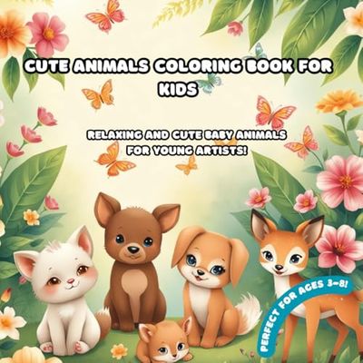 Cute Animals Coloring Book for Kids: Relaxing and Cute Baby Animals for Young Artists!