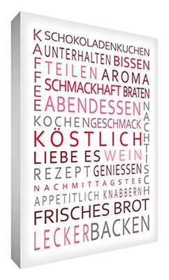 Little Helper DEL128-09G Feel Good Art Tableau sur toile avec citations en langue allemande Typographie moderne Rouge 30 x 20 cm